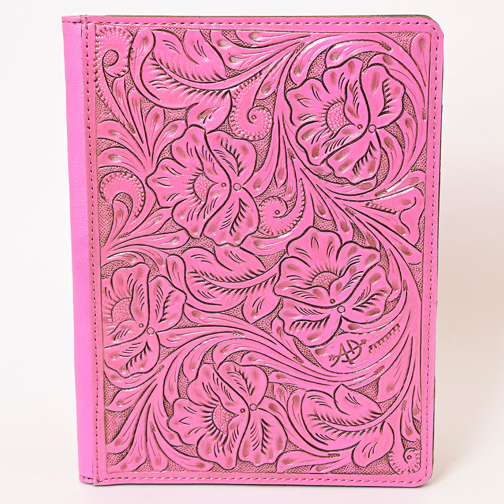 ADBG1232 American Darling Western Hand-Tooled Leather Portfolio Bag in Pink