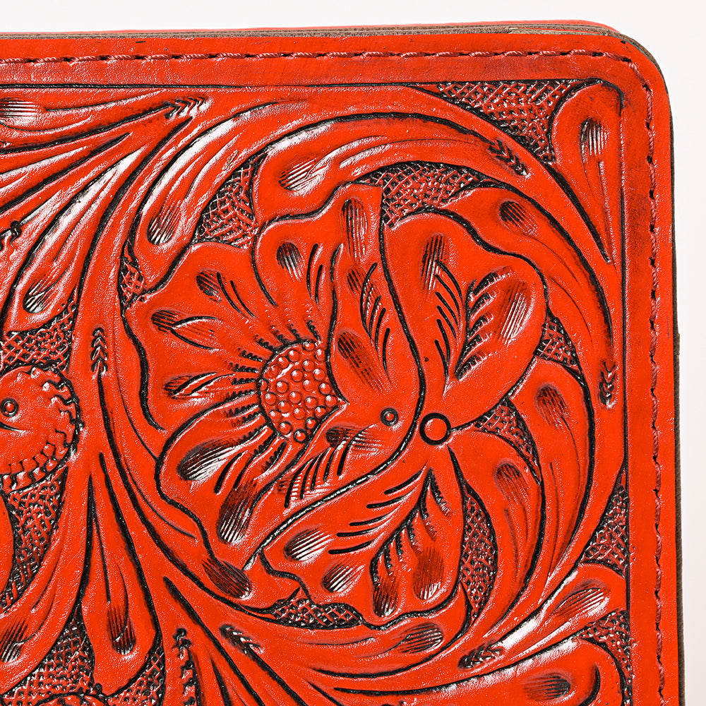 ADBG1232 American Darling Western Hand-Tooled Leather Portfolio Bag - Floral Carved Genuine Leather Case