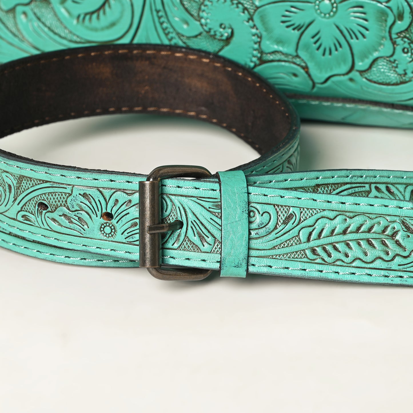 ADBG1235 American Darling Hand-Tooled Western Leather Crossbody Bag - Genuine Floral Carved Artisan Purse