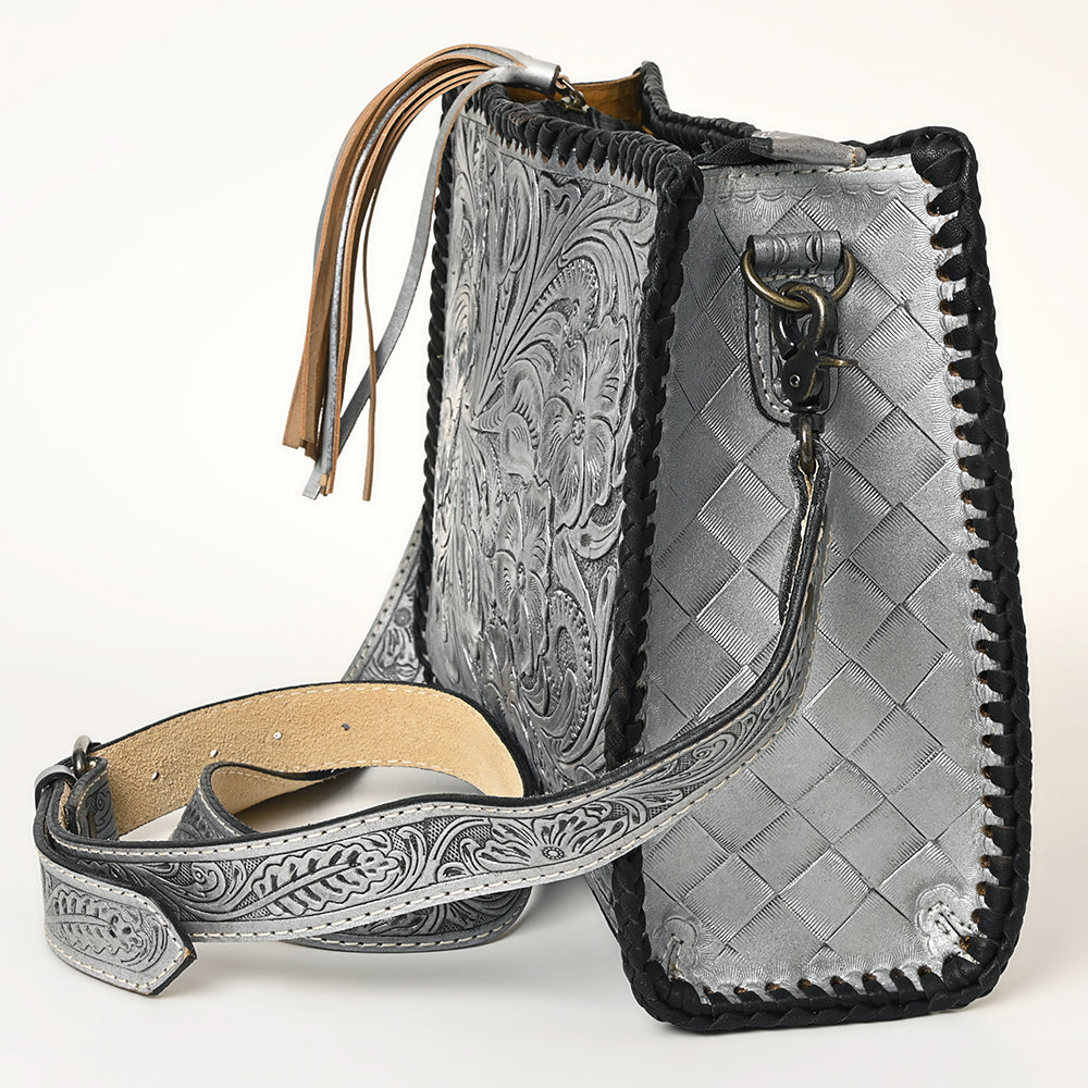 ADBG1235 American Darling Hand-Tooled Western Leather Crossbody Bag - Genuine Floral Carved Artisan Purse