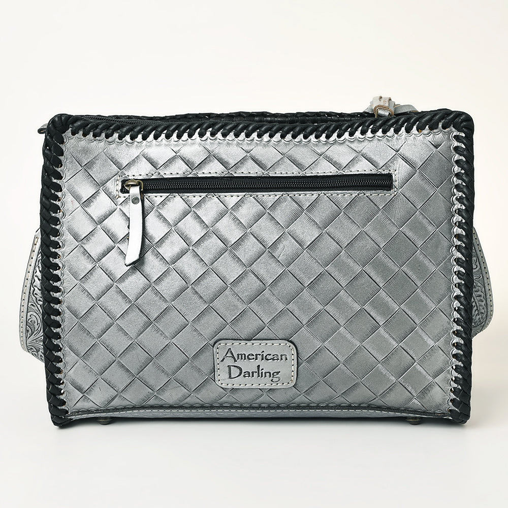 ADBG1235 American Darling Hand-Tooled Western Leather Crossbody Bag - Genuine Floral Carved Artisan Purse