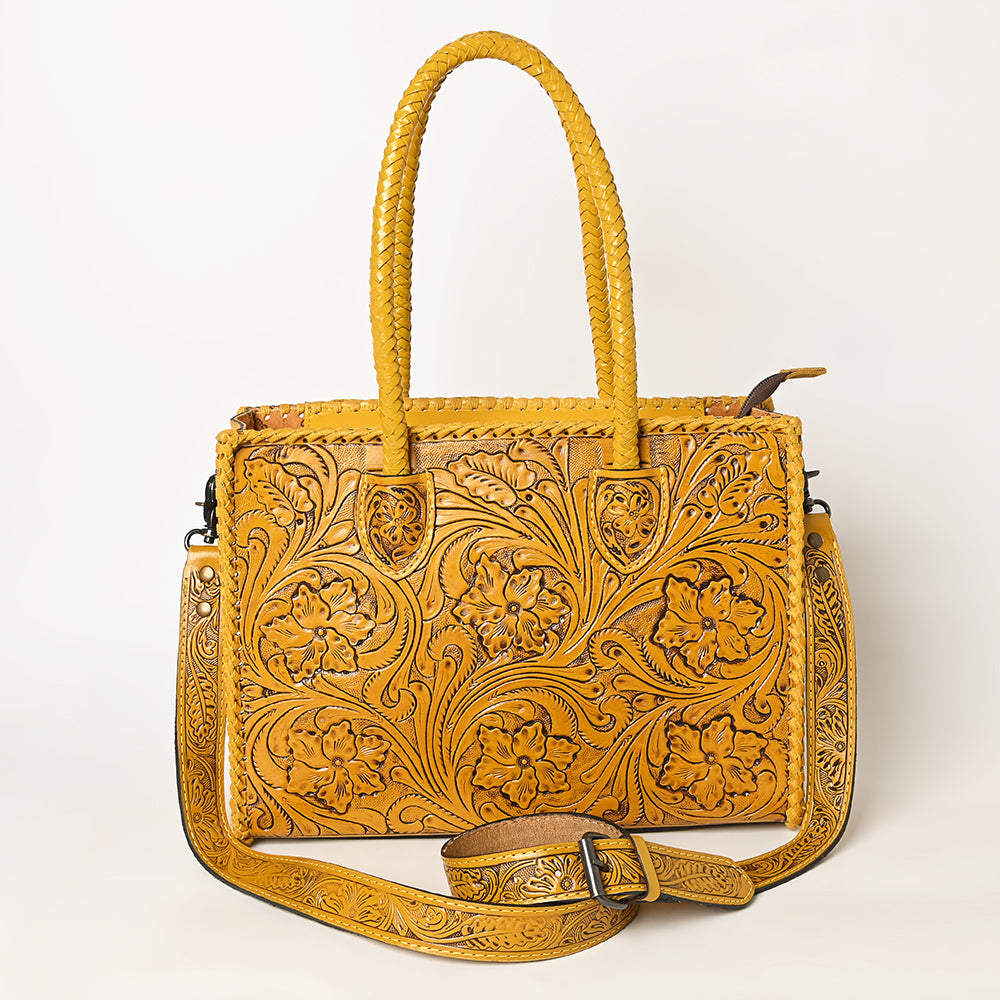 ADBG1131 American Darling Hand Tooled Leather Tote Bag | Western Floral Carved Purse
