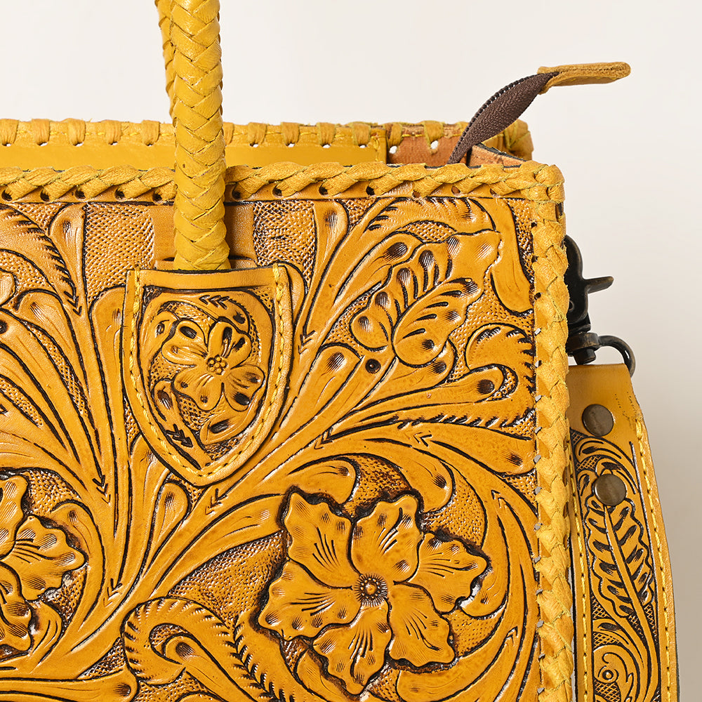 ADBG1131 American Darling Hand Tooled Leather Tote Bag | Western Floral Carved Purse