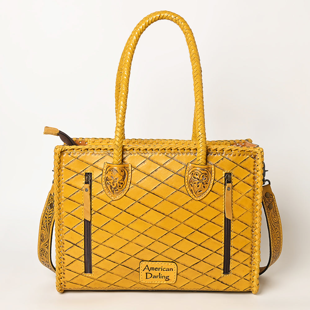ADBG1131 American Darling Hand Tooled Leather Tote Bag | Western Floral Carved Purse