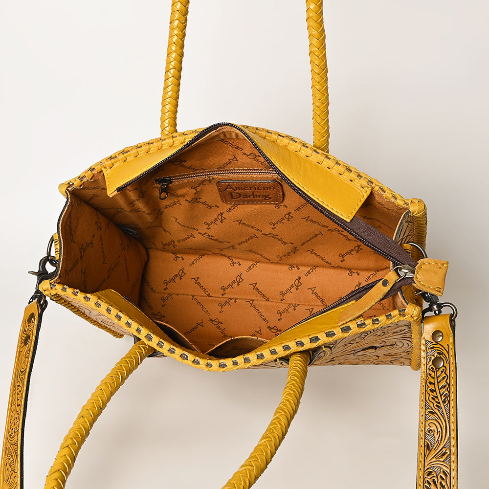 ADBG1131 American Darling Hand Tooled Leather Tote Bag | Western Floral Carved Purse