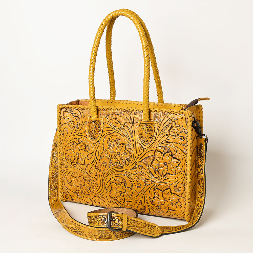 ADBG1131 American Darling Hand Tooled Leather Tote Bag | Western Floral Carved Purse
