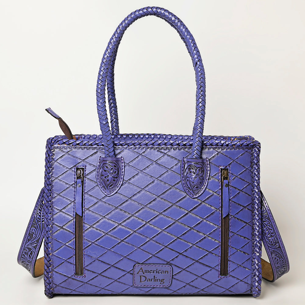 ADBG1131 American Darling Hand Tooled Leather Tote Bag | Western Floral Carved Purse