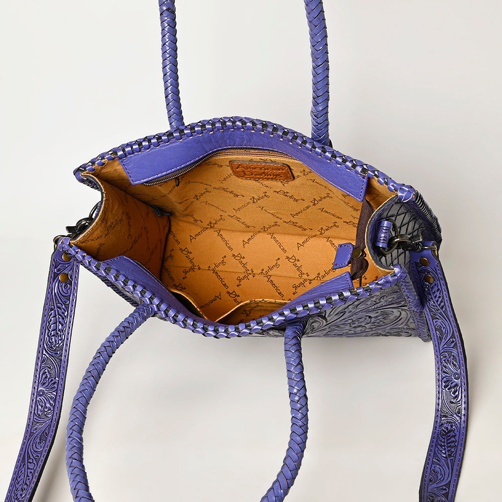 ADBG1131 American Darling Hand Tooled Leather Tote Bag | Western Floral Carved Purse