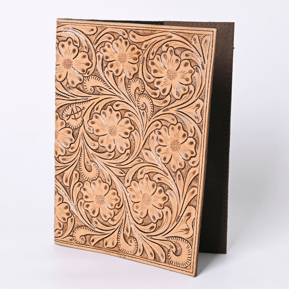 ADBG1243 American Darling Western Hand-Tooled Genuine Leather Portfolio Folder - Artisan Crafted Document Holder