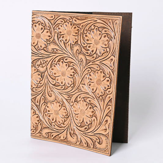 ADBG1243 American Darling Western Hand-Tooled Genuine Leather Portfolio Folder - Artisan Crafted Document Holder