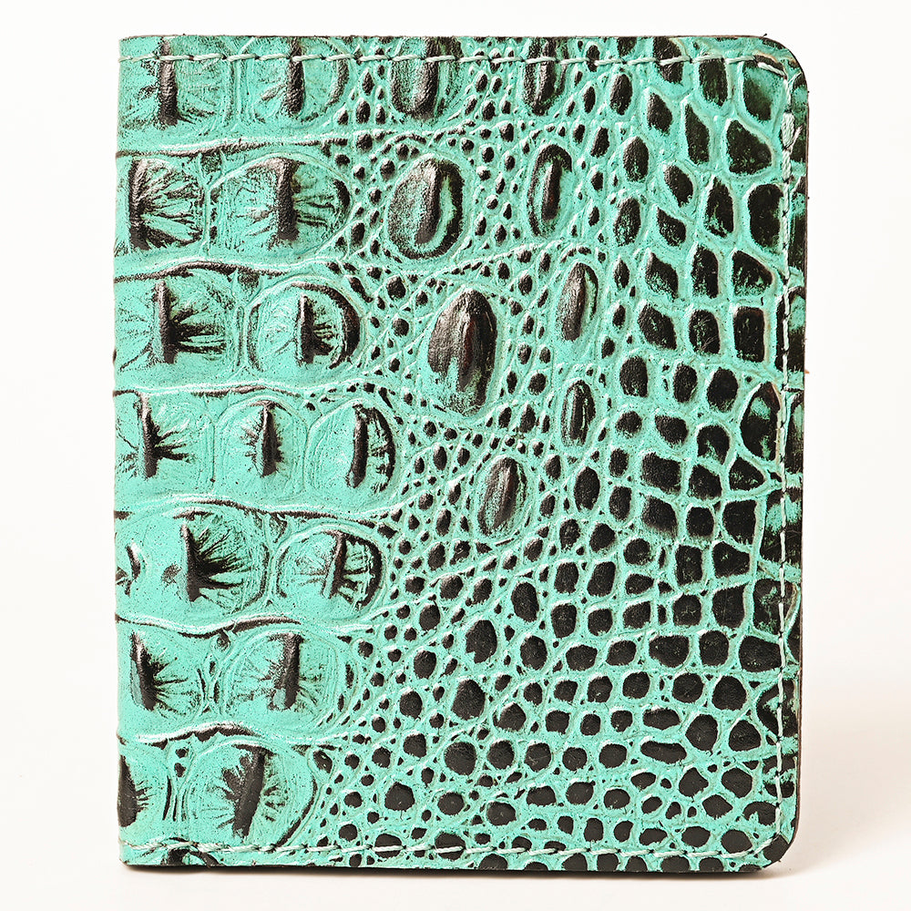 ADBG1248 American Darling Western Genuine Leather Crocodile Embossed Wallet Bag | Compact Women’s Handmade Wallet