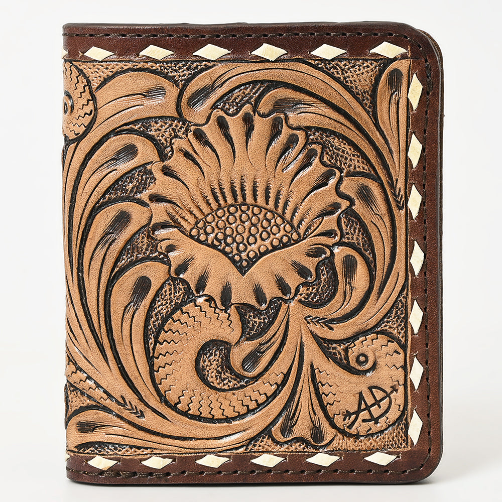 ADBG1249 American Darling Hand-Tooled Western Leather Wallet Bag | Floral Carved Genuine Leather Women’s Wallet