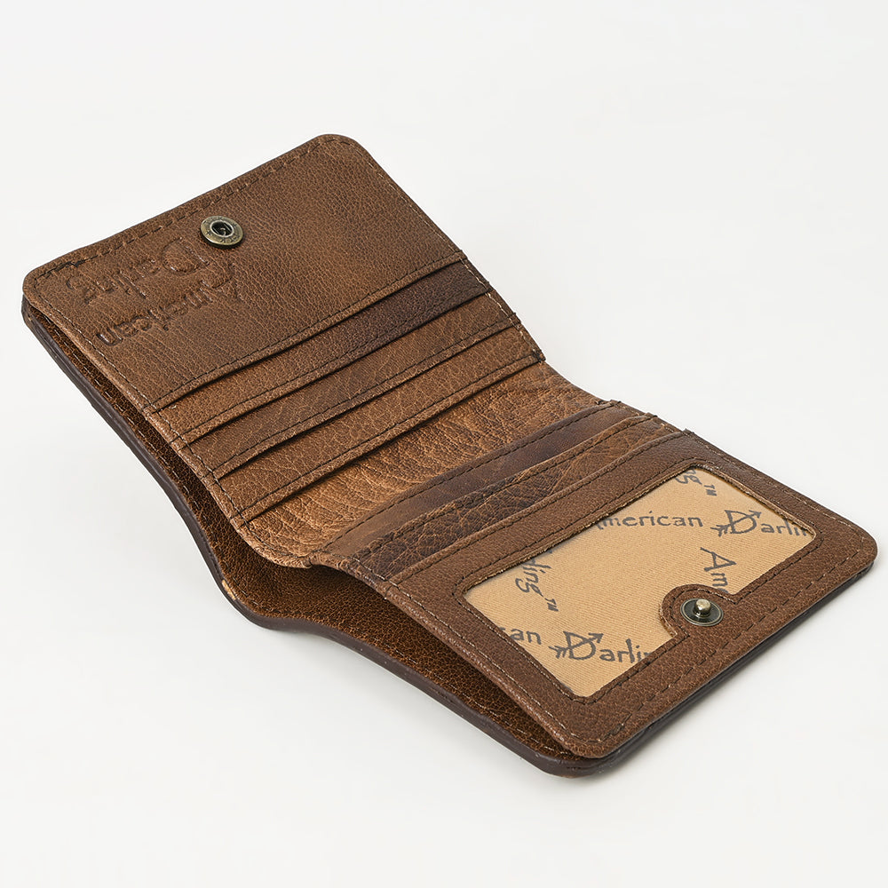 ADBG1249 American Darling Hand-Tooled Western Leather Wallet Bag | Floral Carved Genuine Leather Women’s Wallet