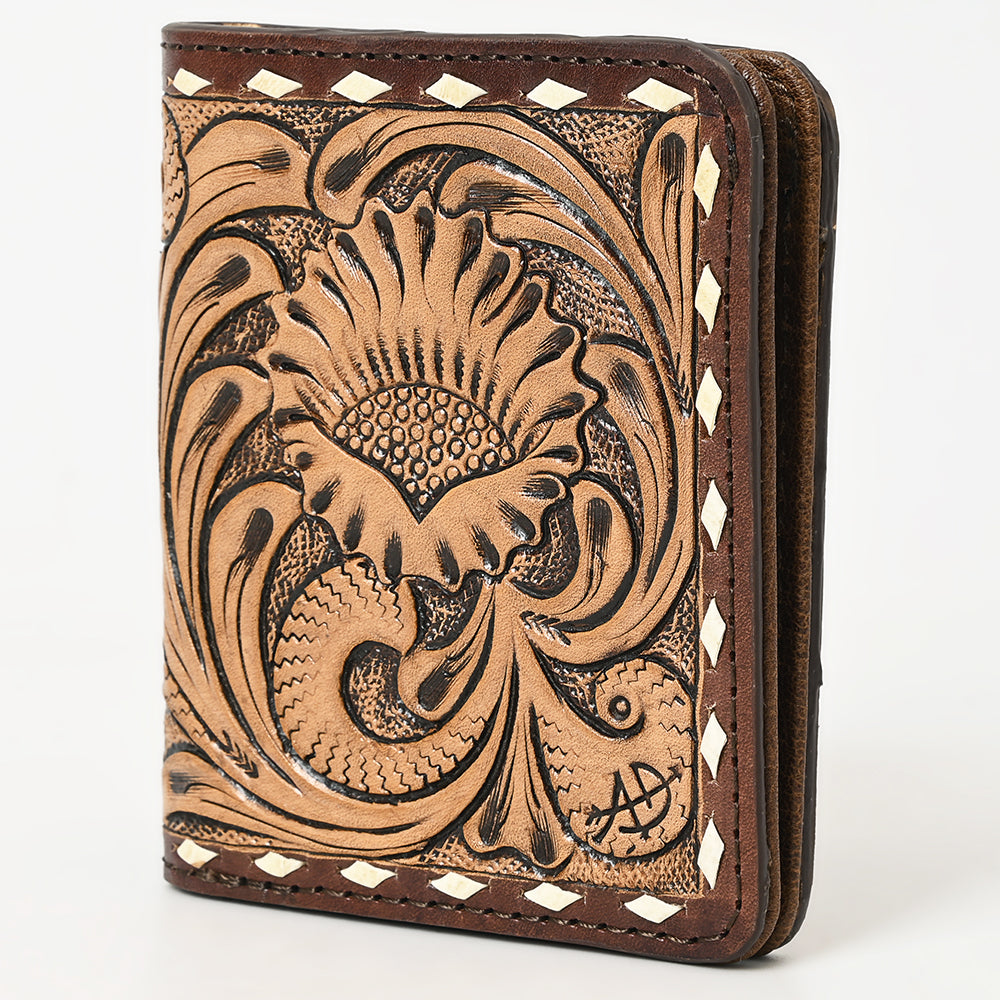 ADBG1249 American Darling Hand-Tooled Western Leather Wallet Bag | Floral Carved Genuine Leather Women’s Wallet