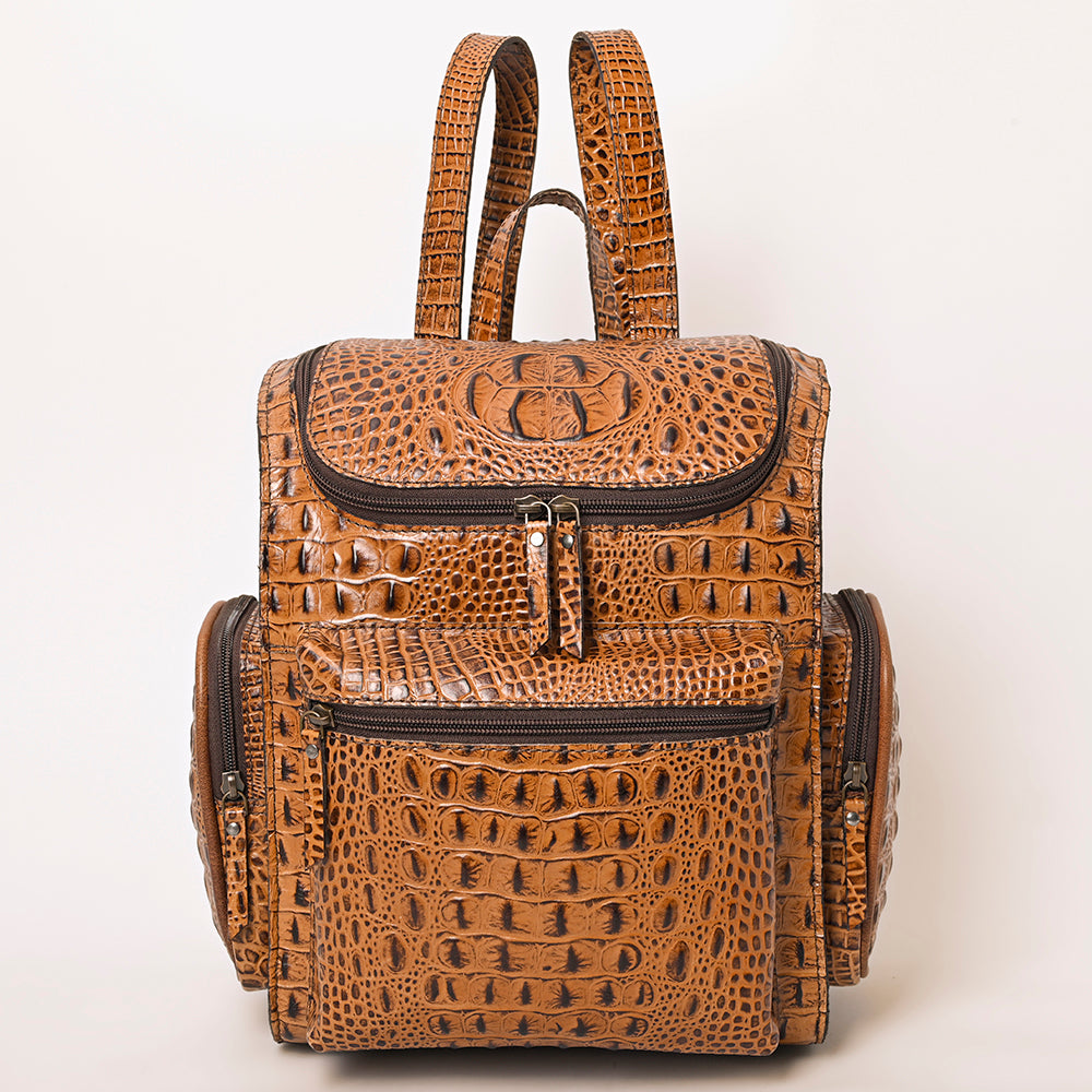 ADBG1250 American Darling Crocodile Embossed Leather Backpack | Western Travel Bag