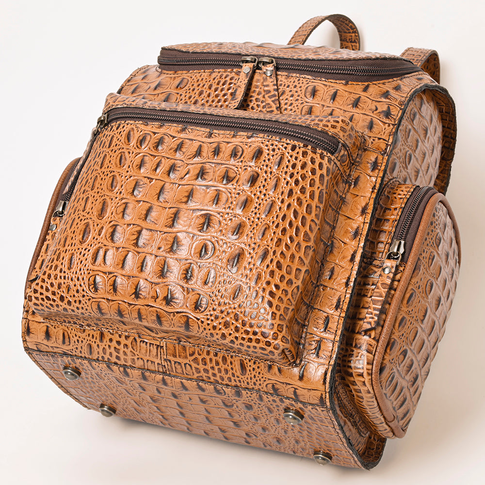 ADBG1250 American Darling Crocodile Embossed Leather Backpack | Western Travel Bag