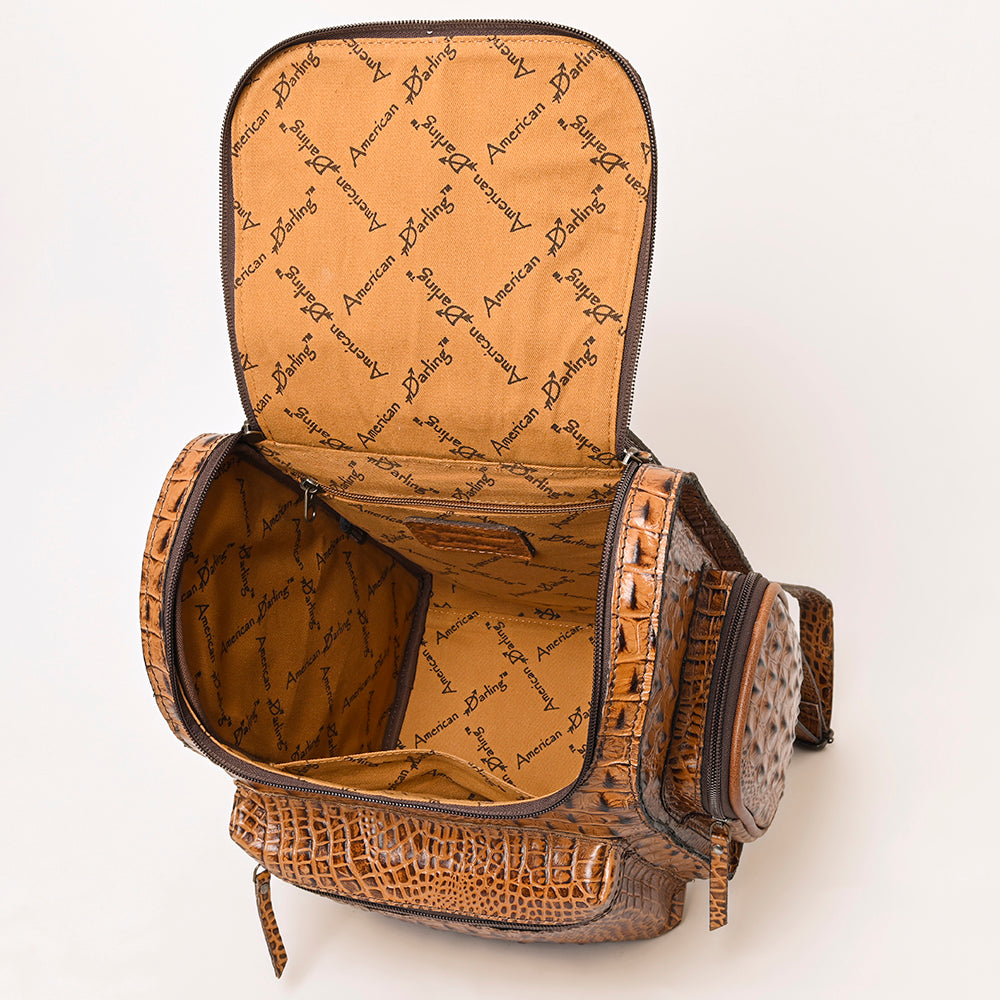 ADBG1250 American Darling Crocodile Embossed Leather Backpack | Western Travel Bag