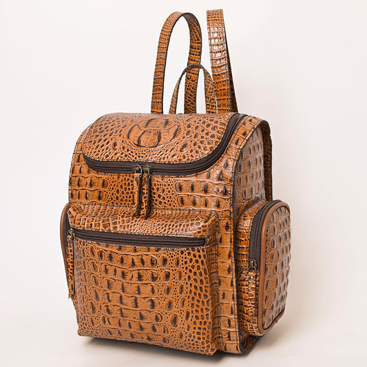 ADBG1250 American Darling Crocodile Embossed Leather Backpack | Western Travel Bag