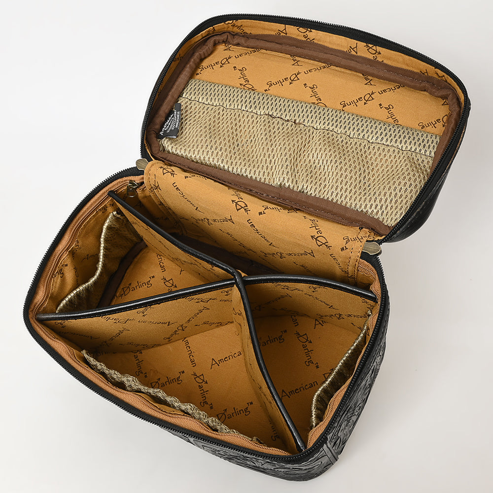 ADBG1251 American Darling Hand Tooled Leather Jewelry Case | Western Travel Bag