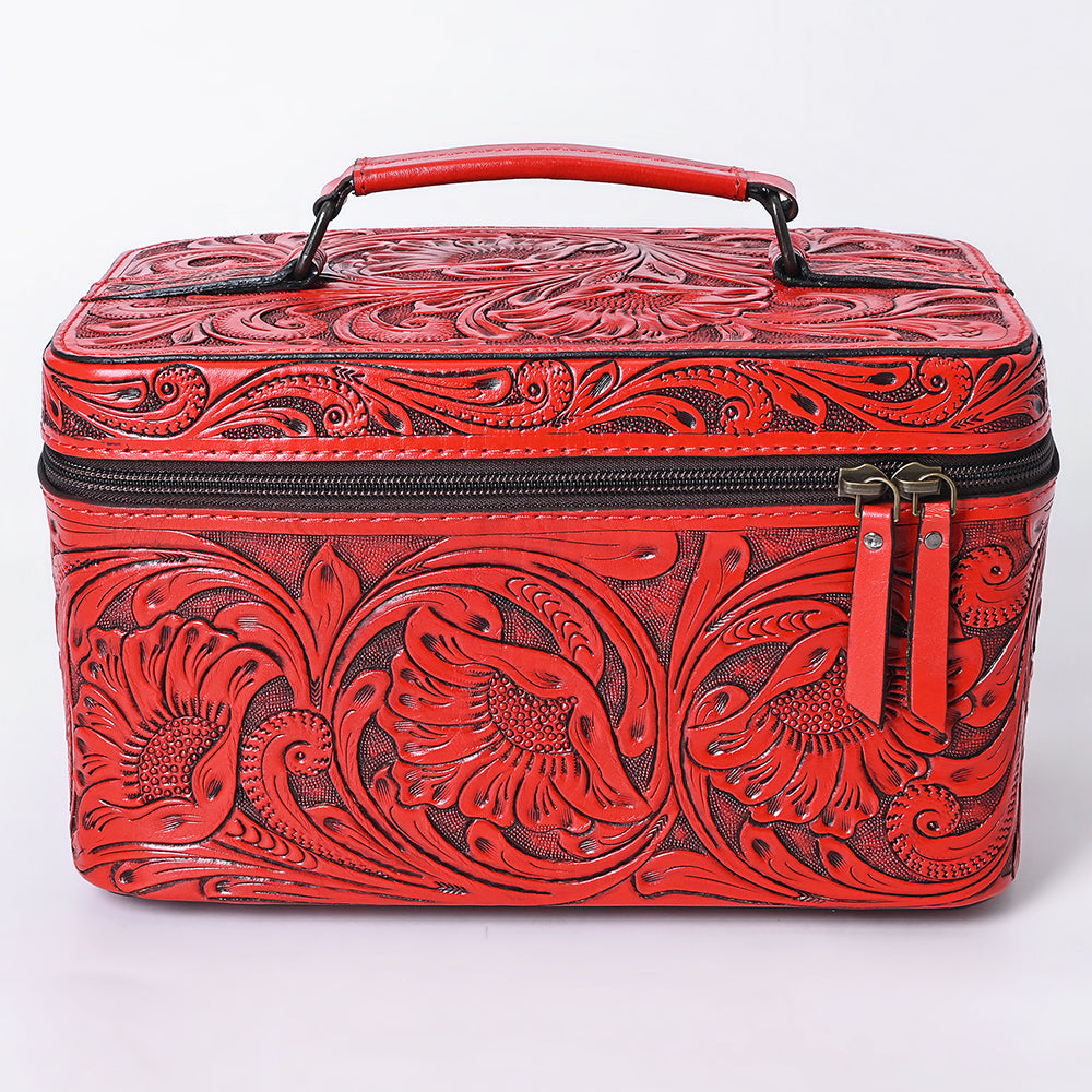 ADBG1251 American Darling Hand Tooled Leather Jewelry Case | Western Travel Bag