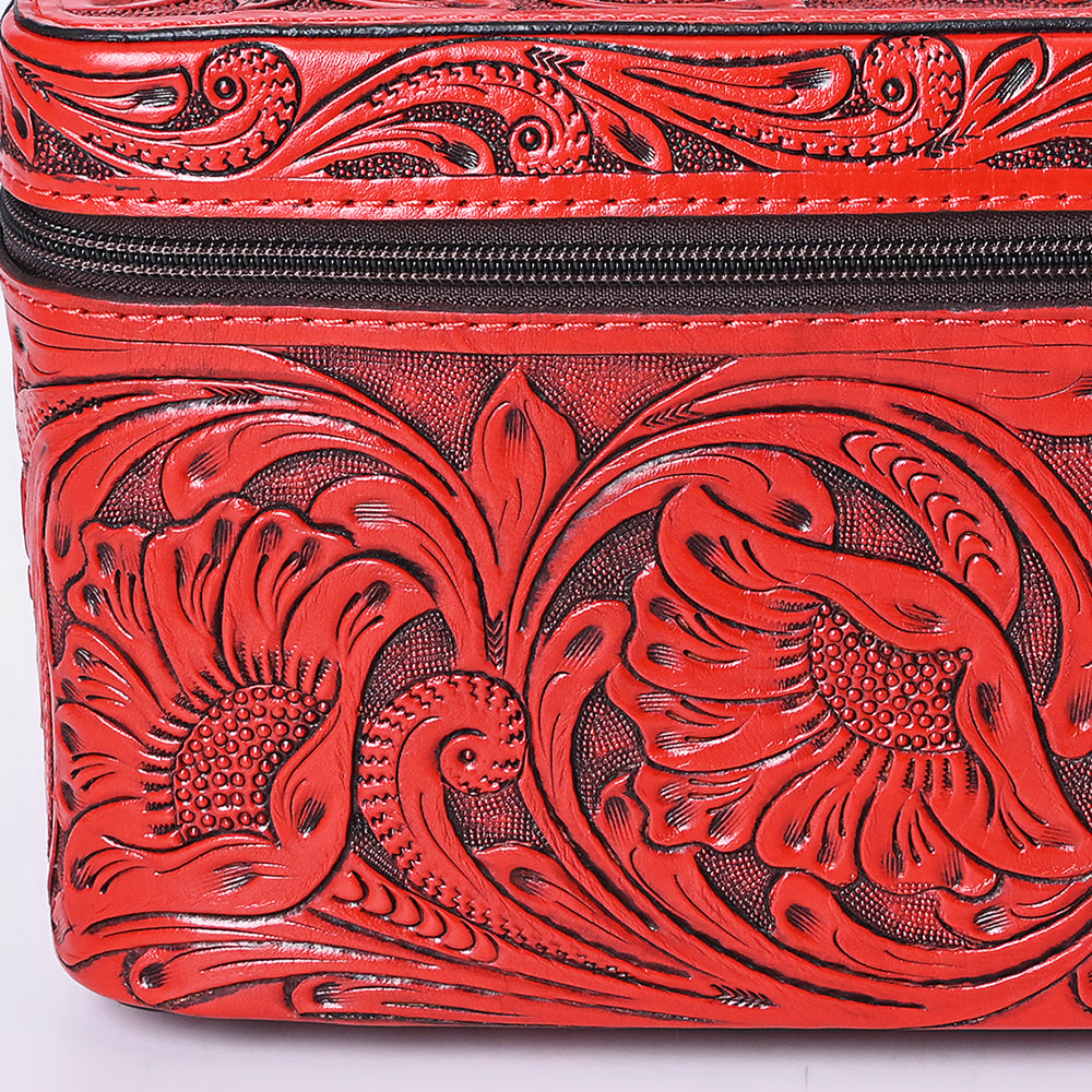 ADBG1251 American Darling Hand Tooled Leather Jewelry Case | Western Travel Bag