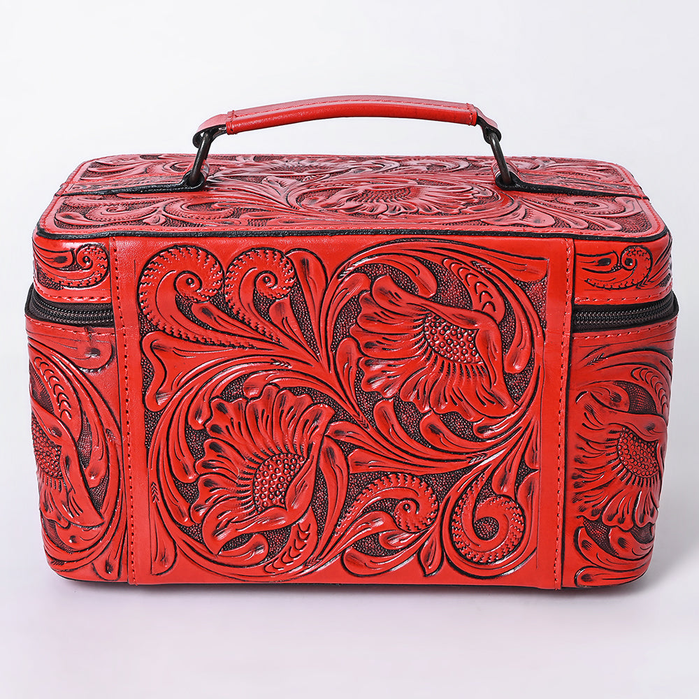 ADBG1251 American Darling Hand Tooled Leather Jewelry Case | Western Travel Bag