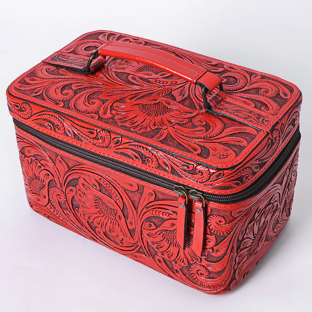 ADBG1251 American Darling Hand Tooled Leather Jewelry Case | Western Travel Bag