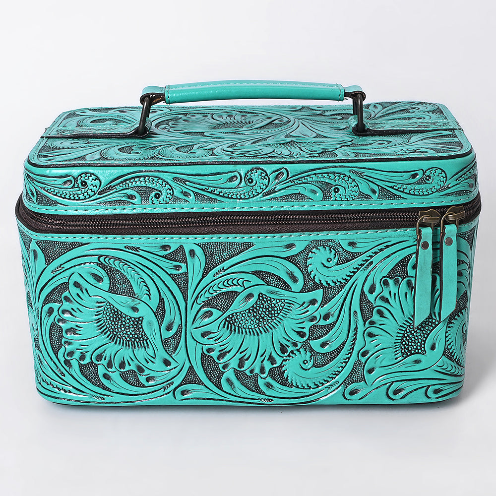 ADBG1251 American Darling Hand Tooled Leather Jewelry Case | Western Travel Bag