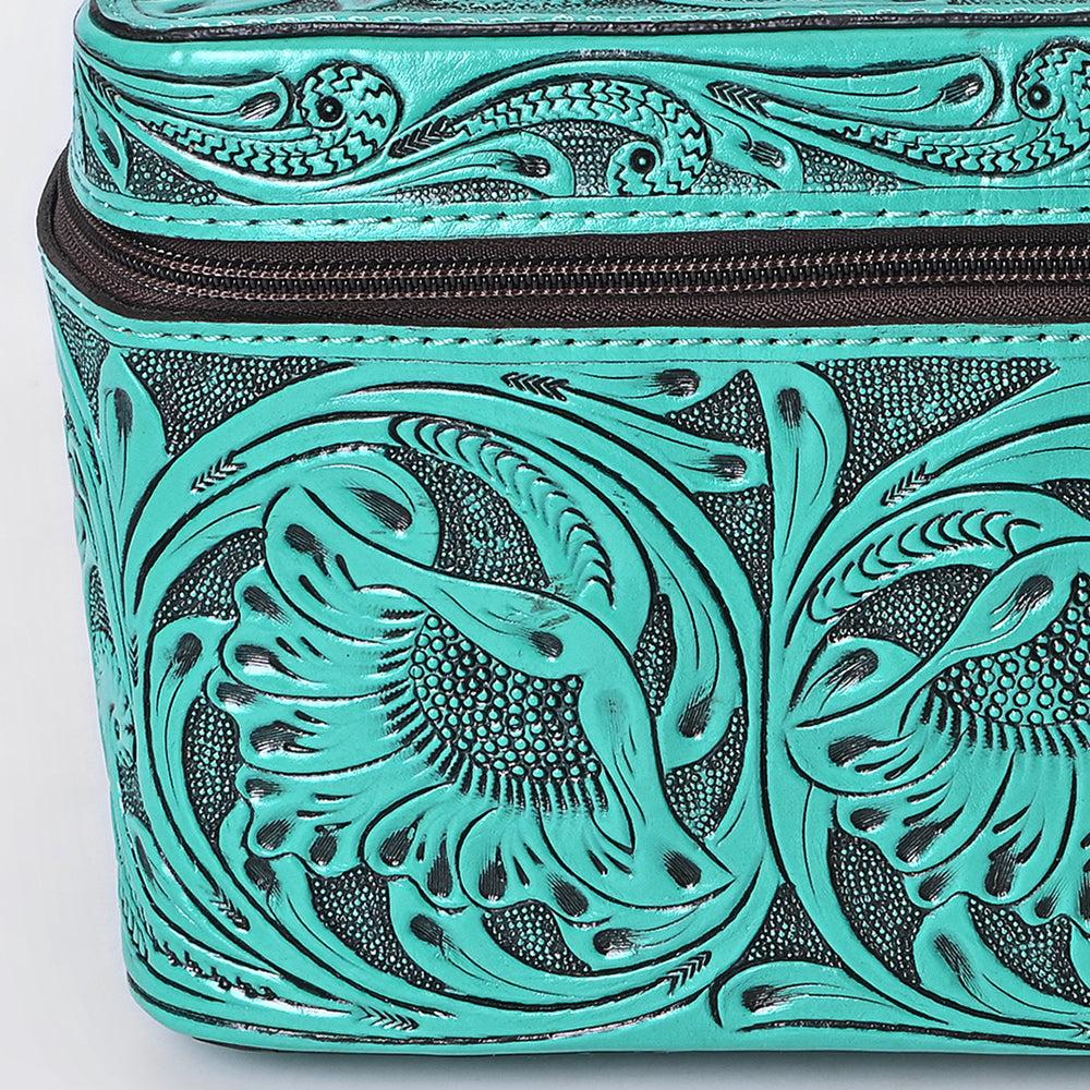 ADBG1251 American Darling Hand Tooled Leather Jewelry Case | Western Travel Bag