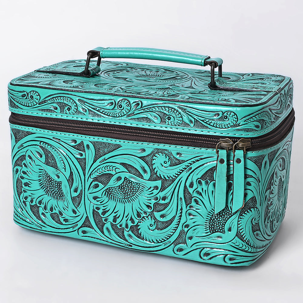 ADBG1251 American Darling Hand Tooled Leather Jewelry Case | Western Travel Bag