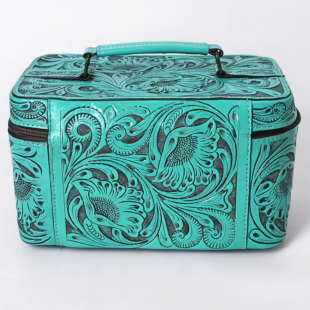 ADBG1251 American Darling Hand Tooled Leather Jewelry Case | Western Travel Bag