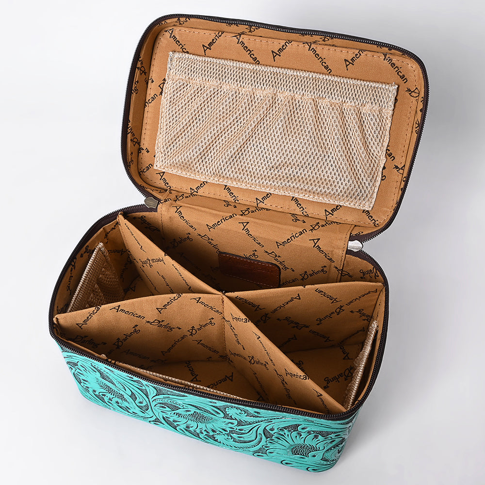 ADBG1251 American Darling Hand Tooled Leather Jewelry Case | Western Travel Bag