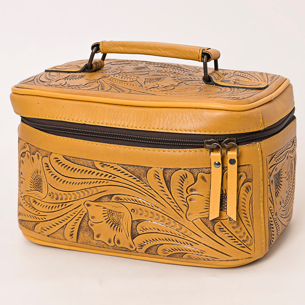 ADBG1251 American Darling Hand Tooled Leather Jewelry Case | Western Travel Bag