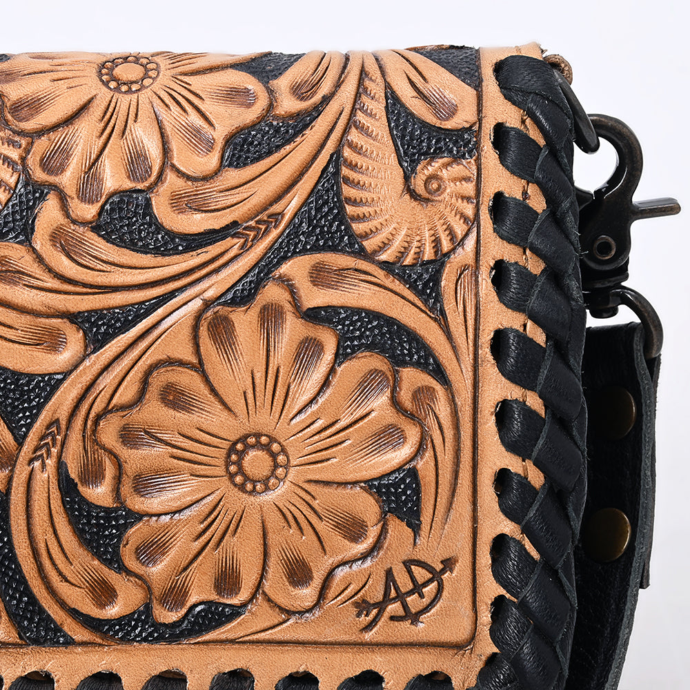 ADBG1280 American Darling Tooled Leather Crossbody Wallet | Braided Western Bag