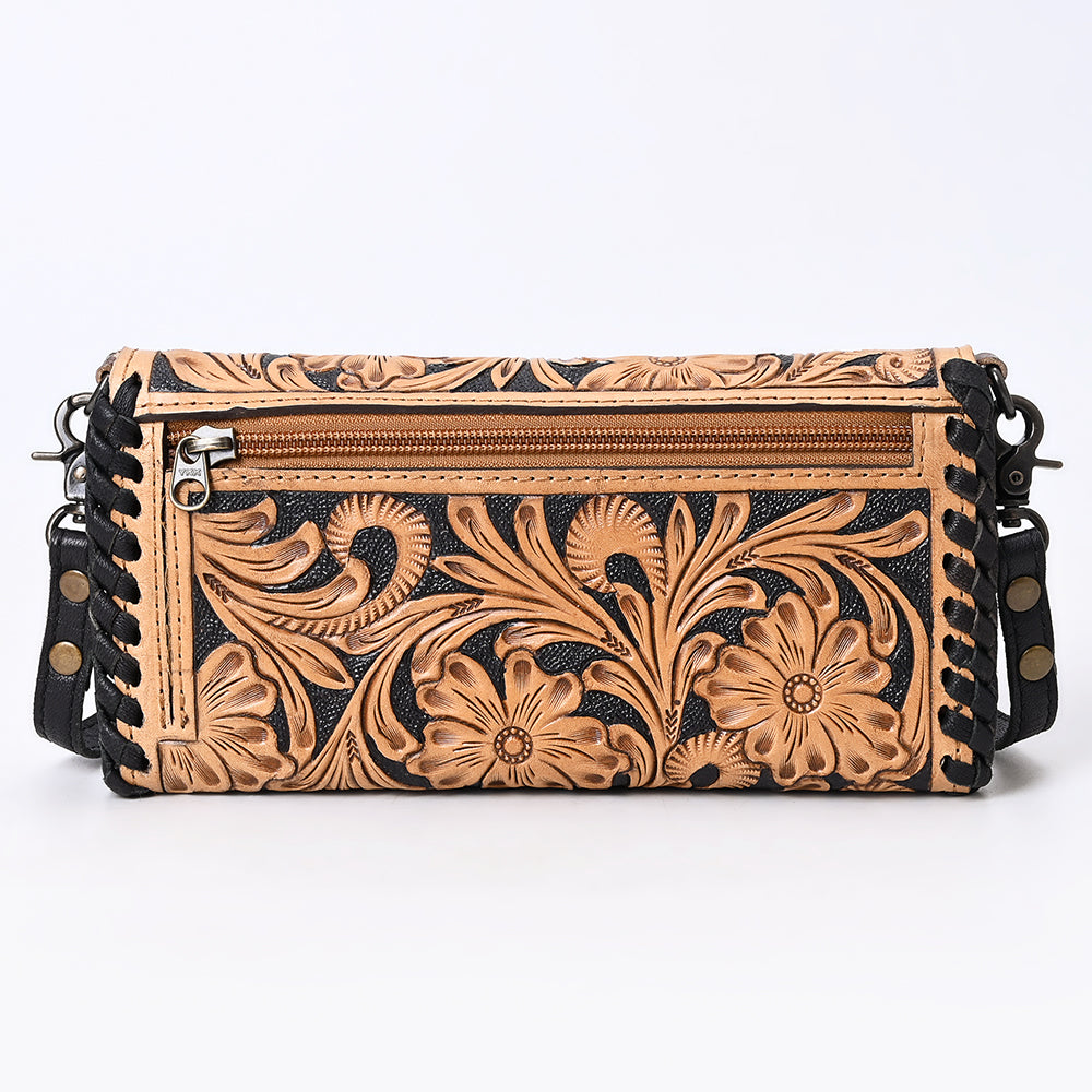 ADBG1280 American Darling Tooled Leather Crossbody Wallet | Braided Western Bag