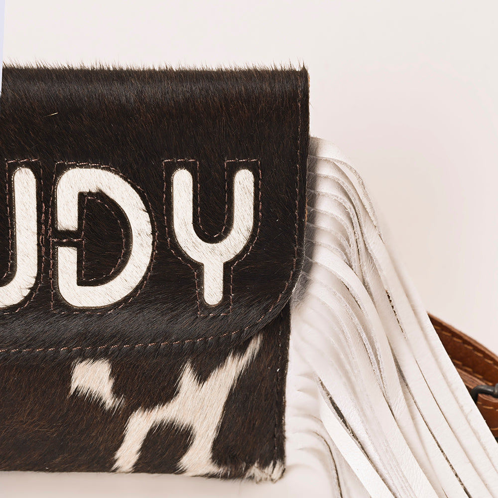 ADBG1282 American Darling Western Leather Wallet Bag with Hair-On Cowhide & Fringe