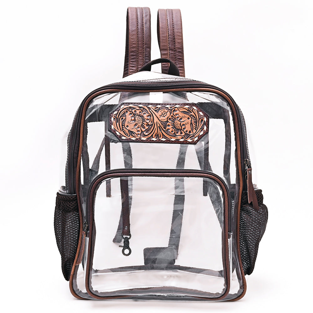ADBG1285 American Darling Tooled Leather Clear Backpack | Western Stadium Bag