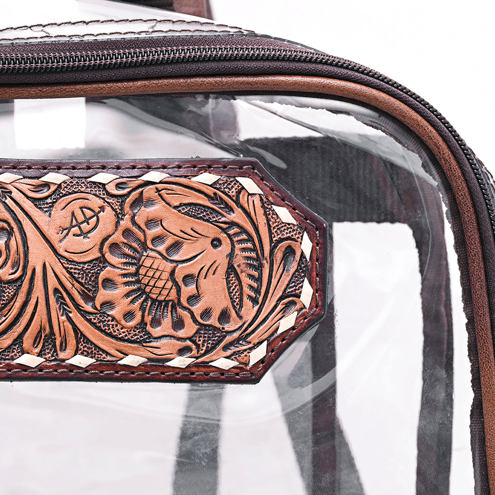 ADBG1285 American Darling Tooled Leather Clear Backpack | Western Stadium Bag
