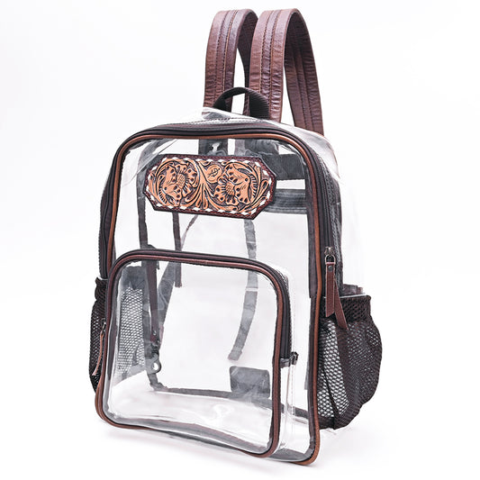 ADBG1285 American Darling Tooled Leather Clear Backpack | Western Stadium Bag