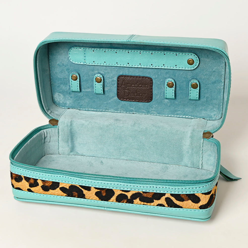 ADBGA453A American Darling Tooled Leather Cowhide Jewelry Accessory Case Western Organizer Box