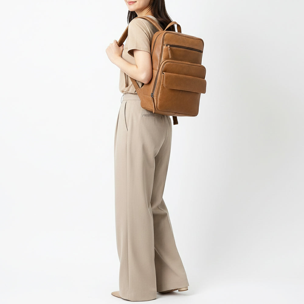 ADBGM391 Leather Backpack - Structured Full-Grain Western Travel & Work Bag