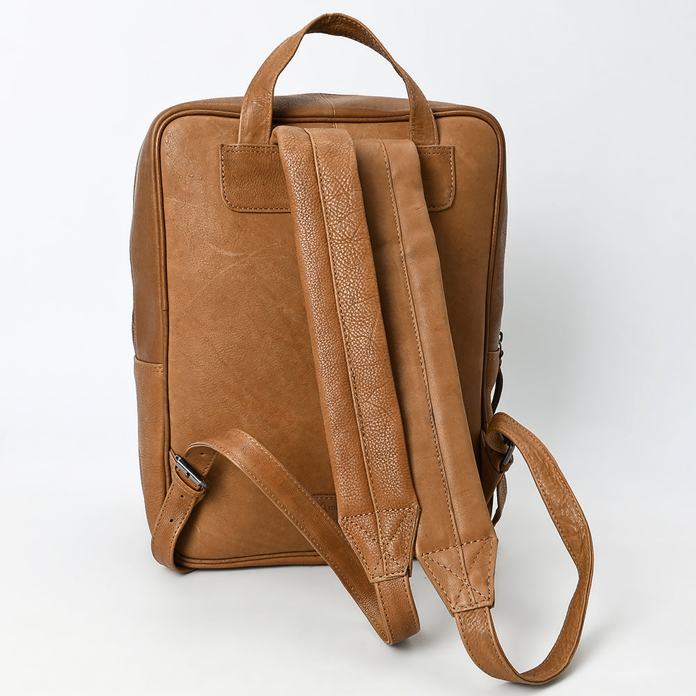 ADBGM391 Leather Backpack - Structured Full-Grain Western Travel & Work Bag