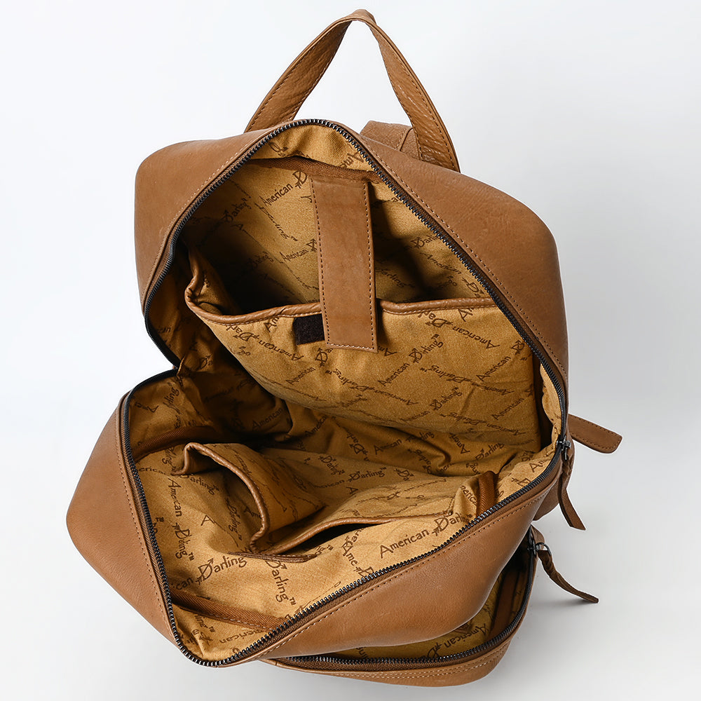 ADBGM391 Leather Backpack - Structured Full-Grain Western Travel & Work Bag