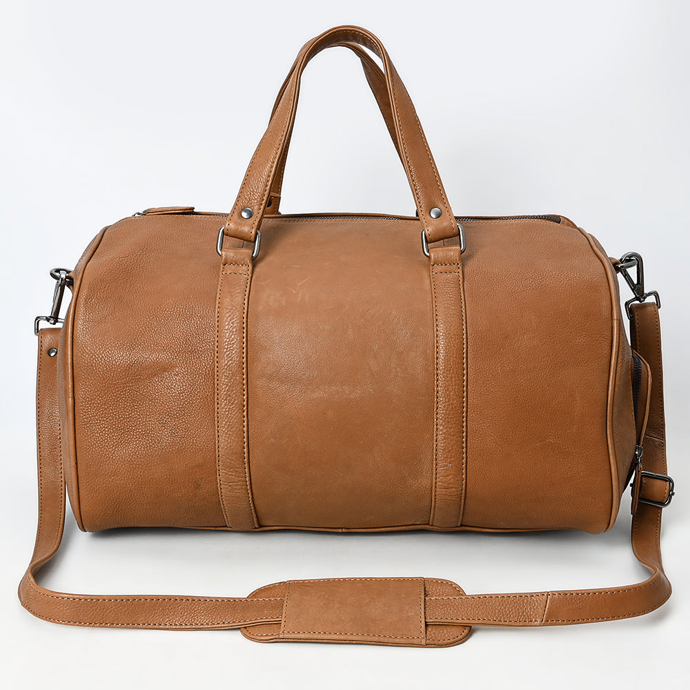 LC-ADBGM390 Leather Duffel Bag - Handmade Full-Grain Western Travel Weekender with Shoulder Strap