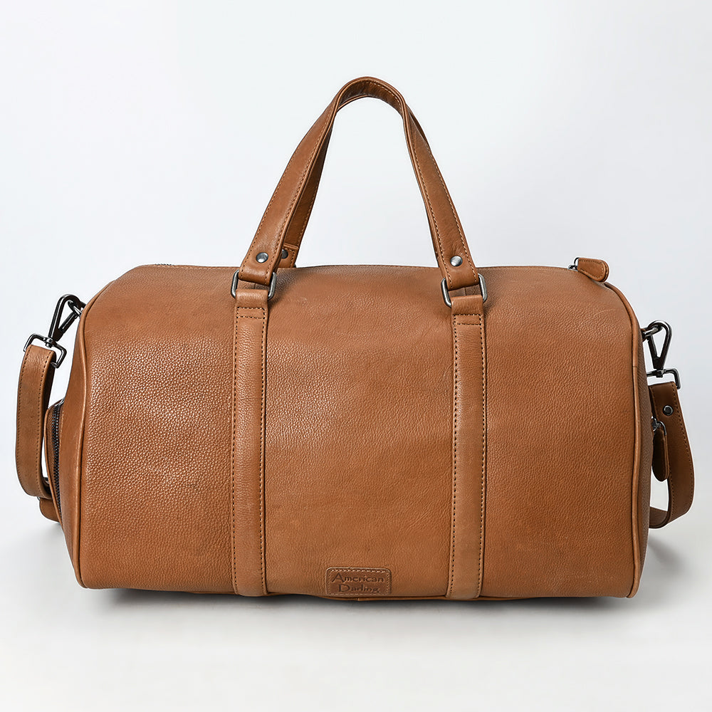 LC-ADBGM390 Leather Duffel Bag - Handmade Full-Grain Western Travel Weekender with Shoulder Strap