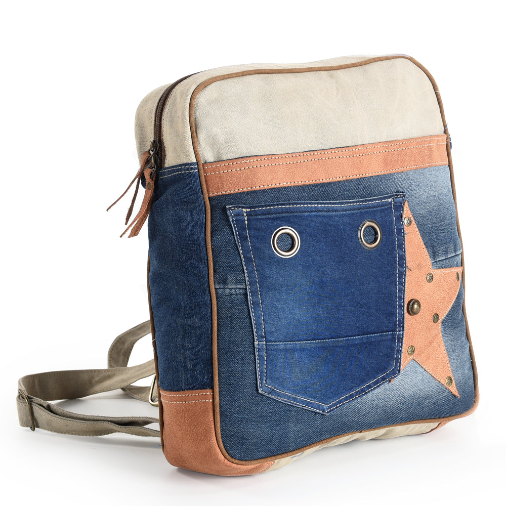 LC-OHV136  Backpack Upcycled Canvas Ladies Bag