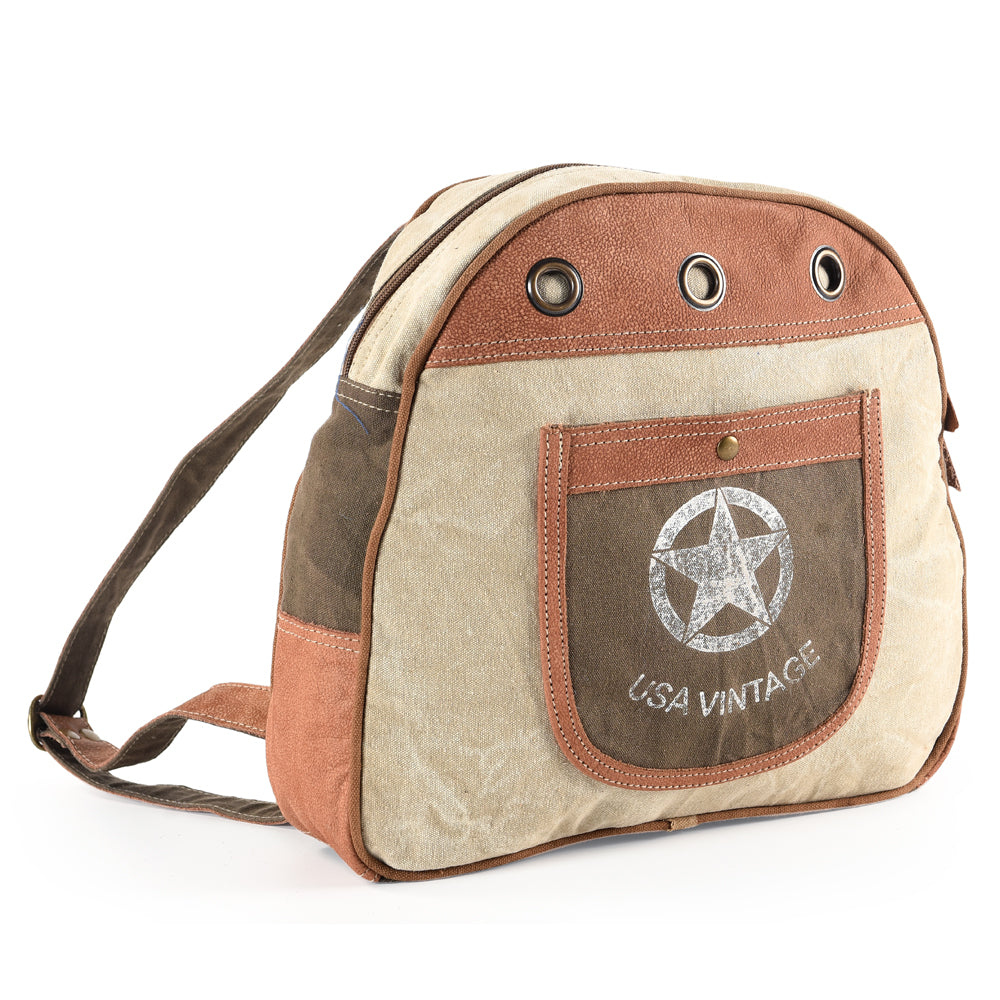 LC-OHV147 Backpack Upcycled Canvas Ladies Bag