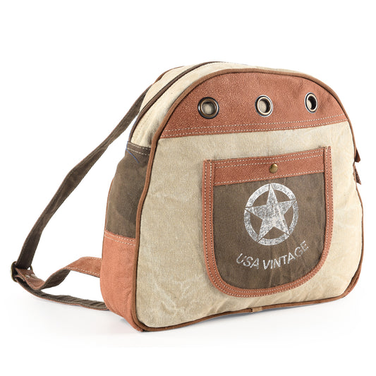 LC-OHV147 Backpack Upcycled Canvas Ladies Bag