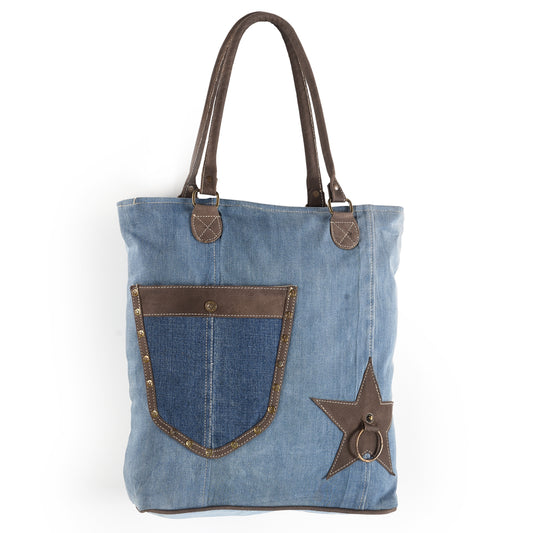 LC-OHV158  Tote Upcycled Canvas Ladies Bag