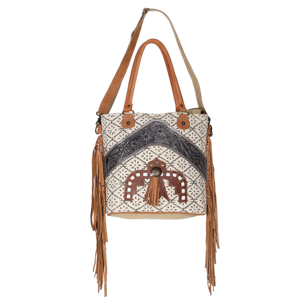 LC-OHV177  Tote Upcycled Canvas Ladies Bag